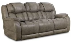 HomeStretch Gray Double Reclining Power Sofa
