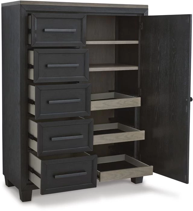 Signature Design By Ashley® Foyland Black/Brown Door Chest - Image 2