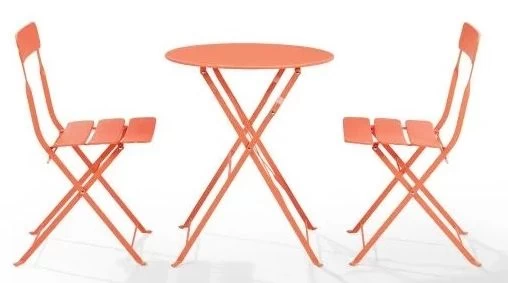Crosley Furniture® Karlee 3-Piece Coral Indoor/Outdoor Metal Bistro Set - Image 2