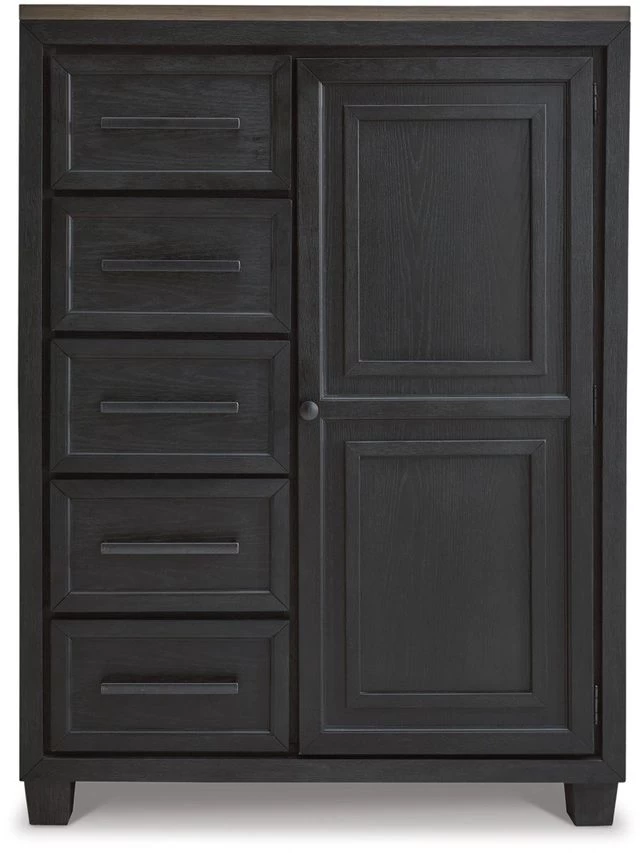 Signature Design By Ashley® Foyland Black/Brown Door Chest - Image 3