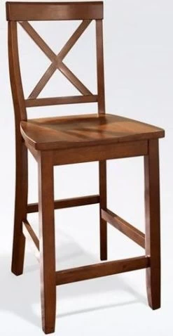 Crosley Furniture® X-Back 2-Piece Cherry Counter Stool Set
