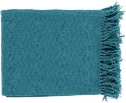 Surya Thelma Teal 50"x60" Throw Blanket
