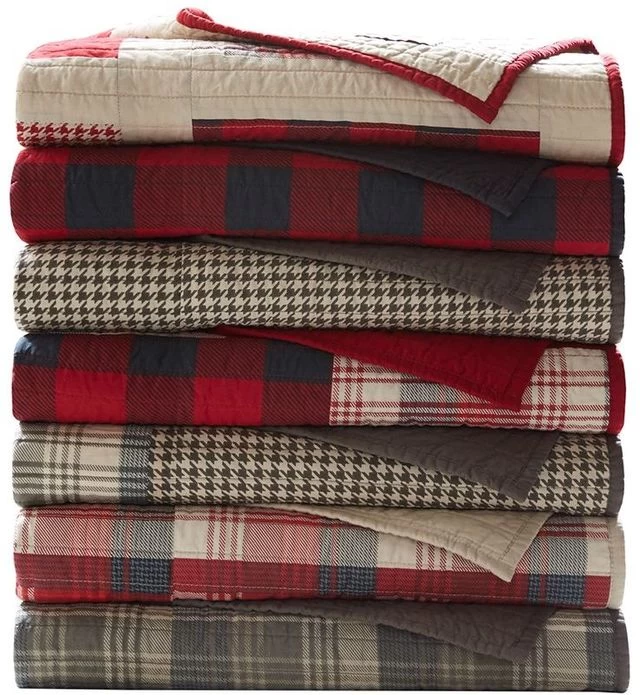 Olliix By Woolrich Taupe Winter Plains Quilted Throw Blanket - Image 3