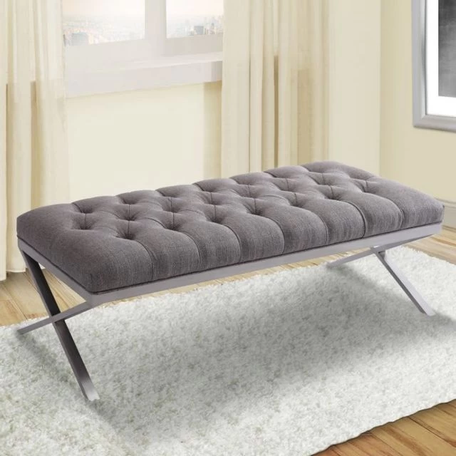 Armen Living Milo Gray Bench - Image 3