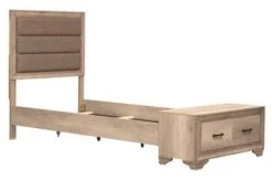 Liberty Sun Valley Sandstone Twin Upholstered Storage Bed