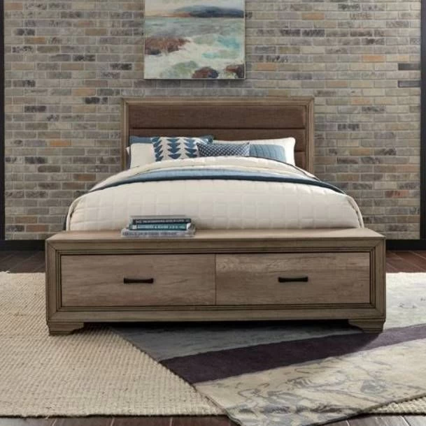 Liberty Sun Valley Sandstone Twin Upholstered Storage Bed - Image 2