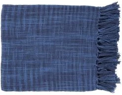 Surya Tori Dark Blue 49"x59" Throw Blanket