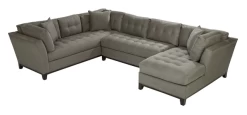Cindy Crawford Home Suede So Soft Greystone Sectional