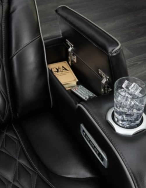 Signature Design By Ashley® Boyington Black Power Reclining Loveseat With Console - Image 5