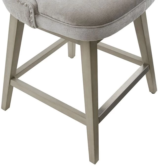 Olliix By Madison Park Light Grey Emmett Swivel Counter Stool - Image 2