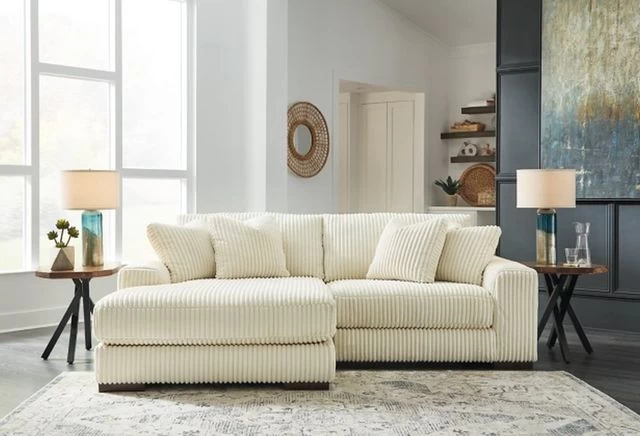 Signature Design By Ashley® Lindyn 2-Piece Ivory Left-Arm Facing Sectional With Corner Chaise - Image 2