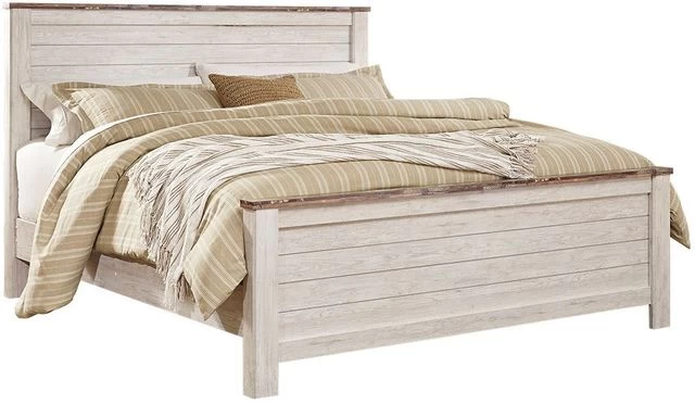 Signature Design By Ashley® Willowton 3pc Whitewash Queen Panel Bedroom P68871149 - Image 2