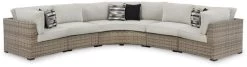 Signature Design By Ashley® Calworth 5-Piece Beige Outdoor Sectional
