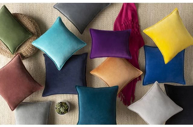 Surya Cotton Velvet Rust 20"x20" Pillow Shell - Image 2