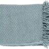 Surya Tressa Aqua 50"x60" Throw Blanket