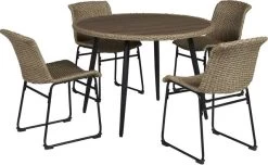 Signature Design By Ashley® Amaris 5-Piece Black/Brown Outdoor Dining Set