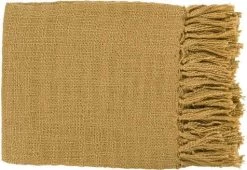 Surya Tilda Mustard 59"x51" Throw Blanket