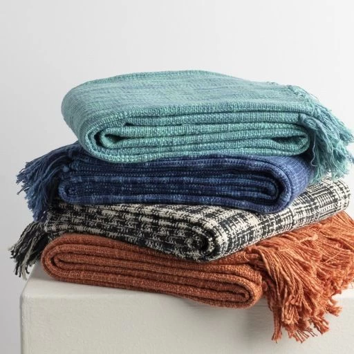 Surya Tori Dark Blue 49"x59" Throw Blanket - Image 4