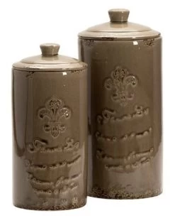 Crestview Collection Lefter 2-Piece Brown Lidded Vase Set