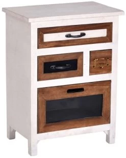 Progressive® Furniture Layover Iron/Natural/White Nightstand