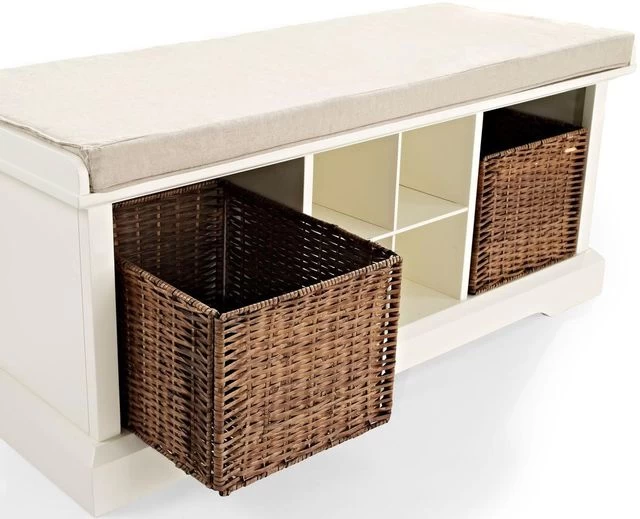Crosley Furniture® Brennan White/Tan Storage Bench - Image 3