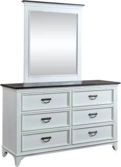 Liberty Allyson Park Wirebrushed White Dresser And Mirror