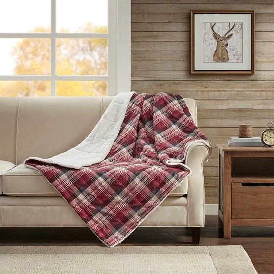 Olliix By Woolrich Tasha Red Oversized Softspun Down Alternative Throw - Image 3