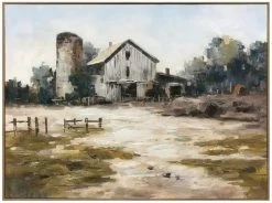 Crestview Collection Miles Beige/Dark Green/Light Blue/Light Gray Wall Art