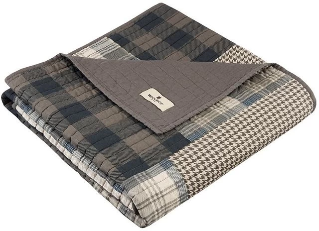 Olliix By Woolrich Taupe Winter Plains Quilted Throw Blanket - Image 2
