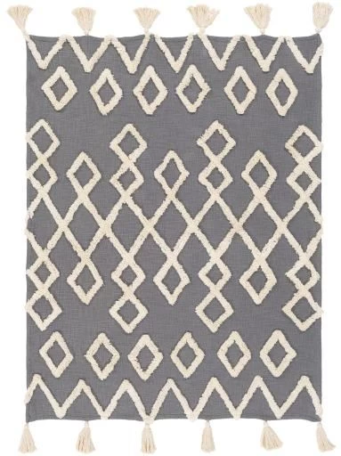 Surya Tut Medium Gray 50"x60" Throw Blanket - Image 3