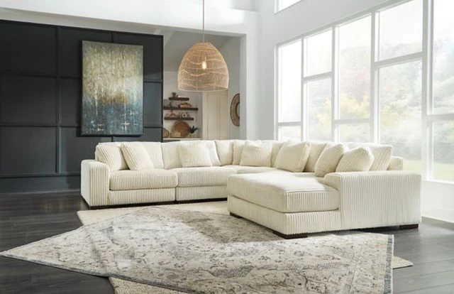 Signature Design By Ashley® Lindyn 5-Piece Ivory Right-Arm Facing Sectional With Corner Chaise - Image 2