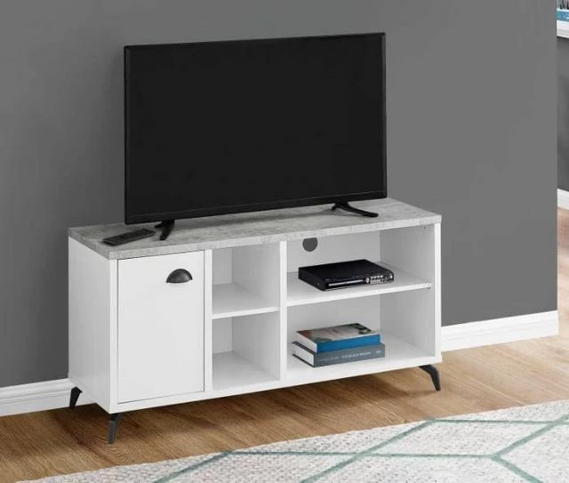 Monarch Specialties Inc. Grey/White 48" TV Stand - Image 4