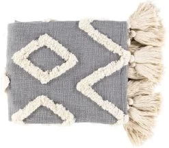 Surya Tut Medium Gray 50"x60" Throw Blanket