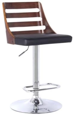 Armen Living Storm Black Adjustable Stool