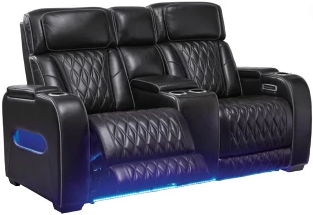 Signature Design By Ashley® Boyington Black Power Reclining Loveseat With Console - Image 2