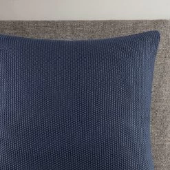 Olliix By INK+IVY Bree Knit Indigo 26" X 26" Euro Pillow Cover