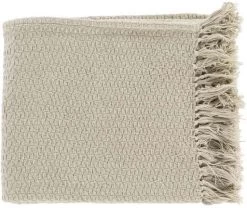 Surya Tressa Ivory 50"x60" Throw Blanket