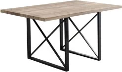 Monarch Specialties Dining Table, 60" Rectangular, Kitchen, Dining Room, Metal, Laminate, Brown, Black, Contemporary, Modern