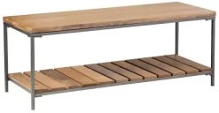 Coaster® Gerbera Natural/Gunmetal Accent Bench With Slat Shelf