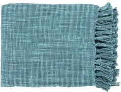 Surya Tori Teal 49"x59" Throw Blanket