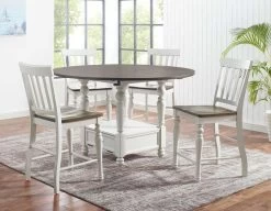 Steve Silver Co. Joanna 5-Piece Ivory/Mocha Round Counter Height Dining Set