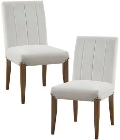 Olliix By Madison Park Audrey Set Of 2 Cream Channel Tufting Dining Chair