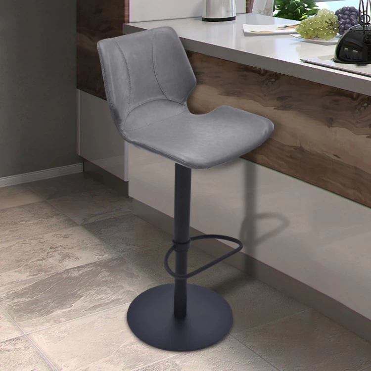 Armen Living Zuma Vintage Gray/Black Adjustable Bar Stool - Image 5