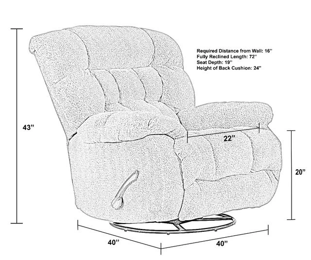 IAmerica Davis Chocolate Chaise Swivel Glider Recliner - Image 3