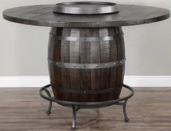 Sunny Designs™ Tobacco Leaf Round Pub Table/Wine Barrel