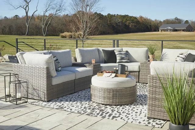 Signature Design By Ashley® Calworth Beige Outdoor Ottoman - Image 4