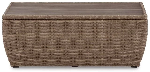 Signature Design By Ashley® Sandy Bloom Beige Outdoor Coffee Table - Image 3