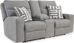 Signature Design By Ashley® Biscoe Pewter Power Reclining Loveseat