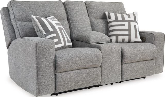 Signature Design By Ashley® Biscoe Pewter Power Reclining Loveseat