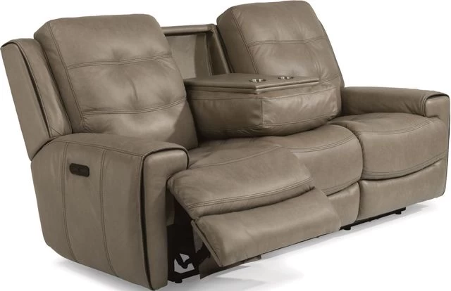 Flexsteel® Wicklow Khaki Power Reclining Sofa - Image 2